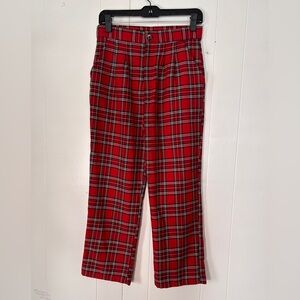 Urban Outfitters Size Small grunge goth red plaid straight leg pants trousers